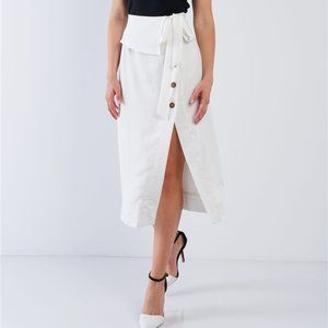 White Collared Button Down Skirt